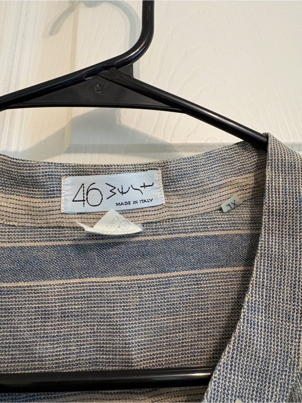 46 West- Light Blue & Gray Striped Men's Breathable Lightweight Linen Jacket - Picture 2 of 16